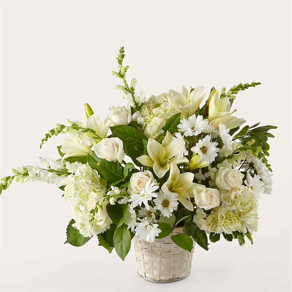 Ivory Elegance Floral Basket – HEART LAKE FLOWERS & GIFTS, Brampton ON