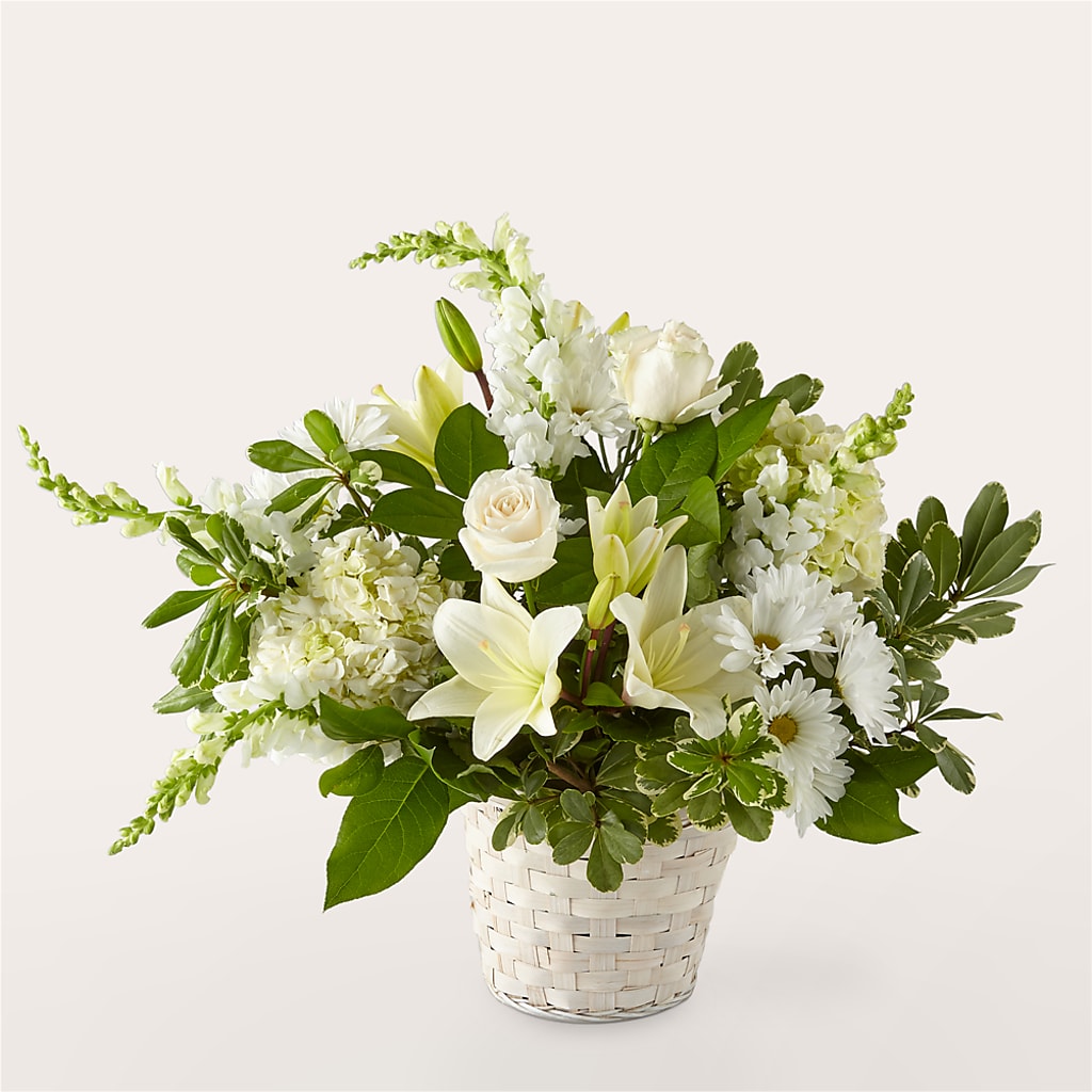 Ivory Elegance Floral Basket – HEART LAKE FLOWERS & GIFTS, Brampton ON