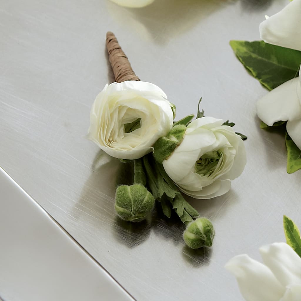 White Ranunculus Boutonniere – HEART LAKE FLOWERS & GIFTS, Brampton ON
