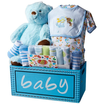 WOODEN KEEPSAKE CRATE (BOY) – HEART LAKE FLOWERS & GIFTS, Brampton ON
