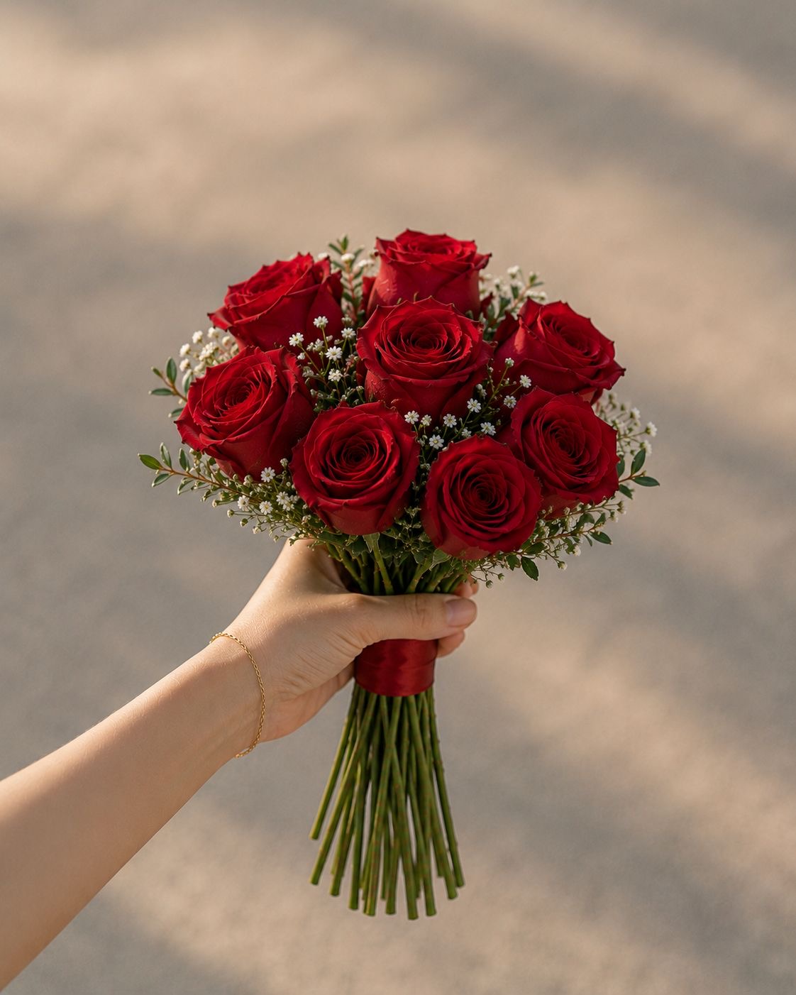 Classic Red Rose Prom Bouquet