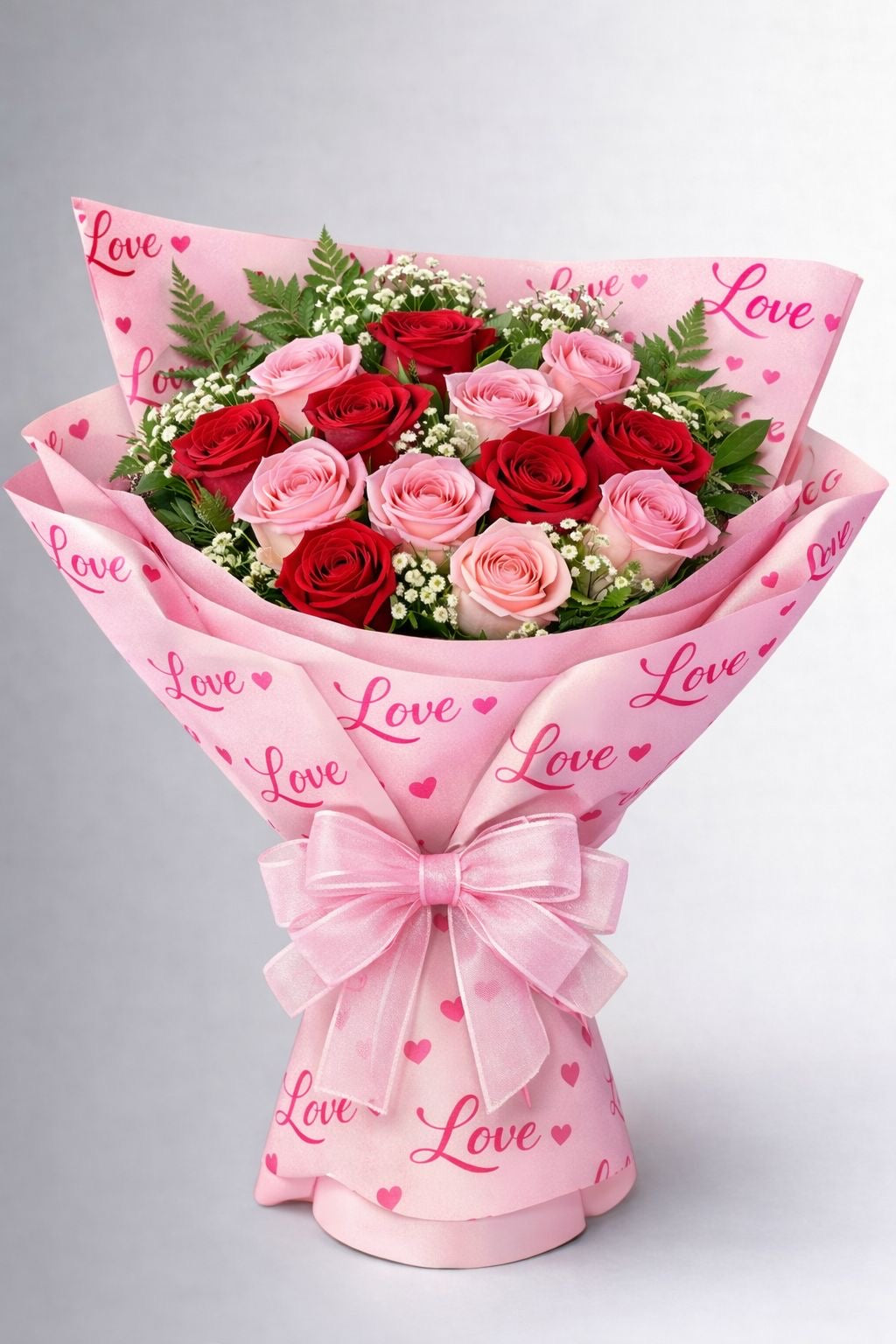 Valentine Premium Rose Bouquet (Red+Pink)