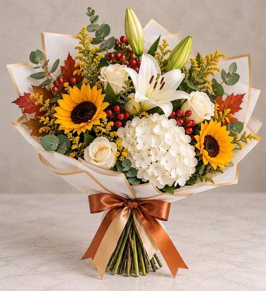 Fall Hand-tied MIX Flower Bouquet – HEART LAKE FLOWERS & GIFTS, Brampton ON