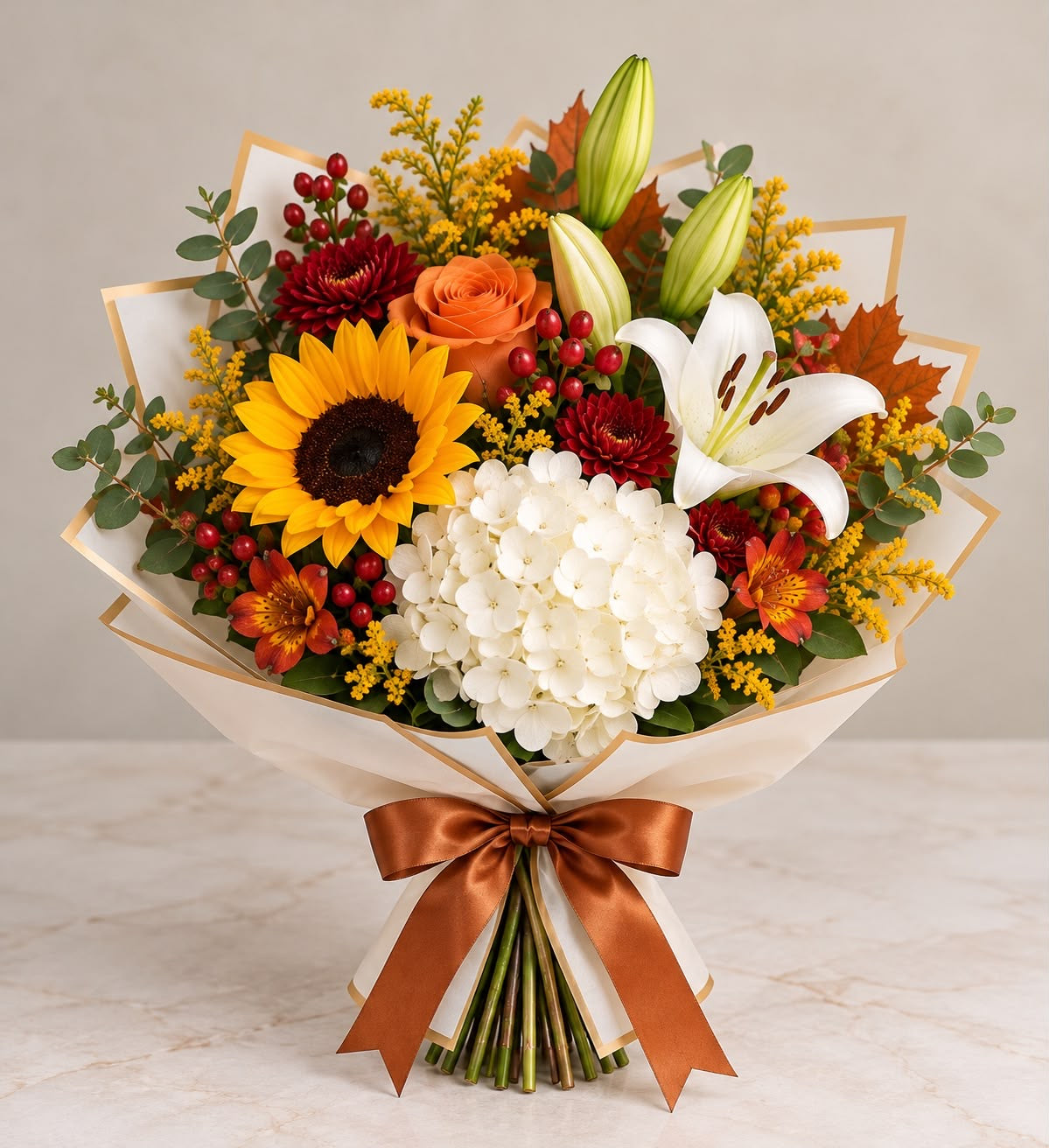 Fall Hand-tied MIX Flower Bouquet – HEART LAKE FLOWERS & GIFTS, Brampton ON