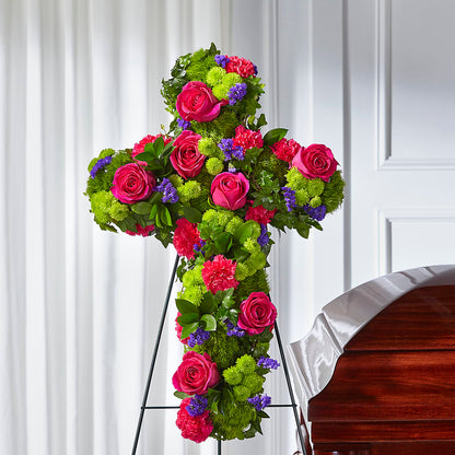 Tribute Rose Floral Cross – HEART LAKE FLOWERS & GIFTS, Brampton ON
