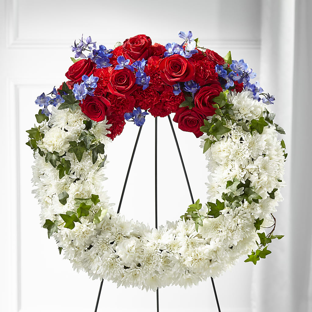 Patriotic Passion Wreath – HEART LAKE FLOWERS & GIFTS, Brampton ON