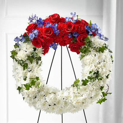 Patriotic Passion Wreath – HEART LAKE FLOWERS & GIFTS, Brampton ON