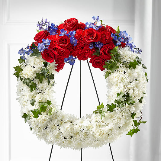 Patriotic Passion Wreath – HEART LAKE FLOWERS & GIFTS, Brampton ON