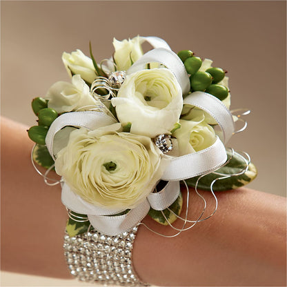 White Wedding Corsage – HEART LAKE FLOWERS & GIFTS, Brampton ON
